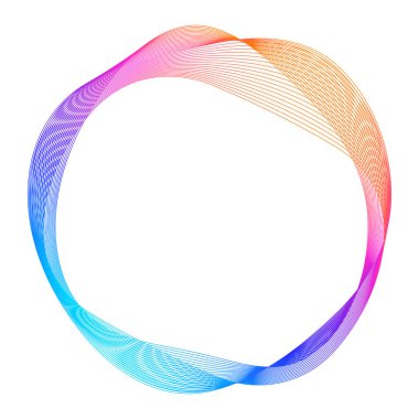 Tasarım elemanları. Bir sürü mor çizgi çemberi dalgası. Beyaz arka planda soyut dalgalı çizgiler izole edildi. Vektör illüstrasyon EPS 10. Karışımı kullanarak çizgiler oluşturulmuş renkli dalgalar