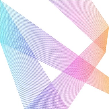 Tasarım elemanı kıvrımlı keskin köşeler birçok çizgi sallıyor. Beyaz arka planda soyut dikey kırık çizgiler izole edildi. Yaratıcı çizgi sanatı. Vektör illüstrasyon EPS 10. Harman Aracı kullanılarak oluşturulan renk çizgisi