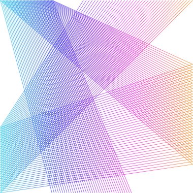 Tasarım elemanı kıvrımlı keskin köşeler birçok çizgi sallıyor. Beyaz arka planda soyut dikey kırık çizgiler izole edildi. Yaratıcı çizgi sanatı. Vektör illüstrasyon EPS 10. Harman Aracı kullanılarak oluşturulan renk çizgisi