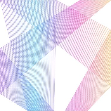 Tasarım elemanı kıvrımlı keskin köşeler birçok çizgi sallıyor. Beyaz arka planda soyut dikey kırık çizgiler izole edildi. Yaratıcı çizgi sanatı. Vektör illüstrasyon EPS 10. Harman Aracı kullanılarak oluşturulan renk çizgisi