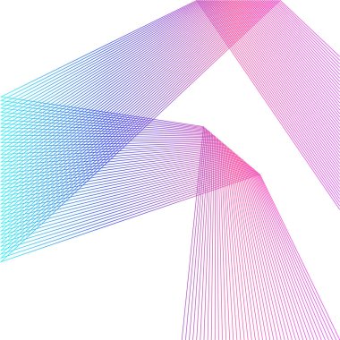 Tasarım elemanı kıvrımlı keskin köşeler birçok çizgi sallıyor. Beyaz arka planda soyut dikey kırık çizgiler izole edildi. Yaratıcı çizgi sanatı. Vektör illüstrasyon EPS 10. Harman Aracı kullanılarak oluşturulan renk çizgisi