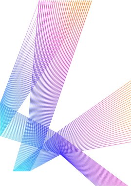 Tasarım elemanı kıvrımlı keskin köşeler birçok çizgi sallıyor. Beyaz arka planda soyut dikey kırık çizgiler izole edildi. Yaratıcı çizgi sanatı. Vektör illüstrasyon EPS 10. Harman Aracı kullanılarak oluşturulan renk çizgisi