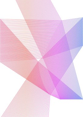 Tasarım elemanı kıvrımlı keskin köşeler birçok çizgi sallıyor. Beyaz arka planda soyut dikey kırık çizgiler izole edildi. Yaratıcı çizgi sanatı. Vektör illüstrasyon EPS 10. Harman Aracı kullanılarak oluşturulan renk çizgisi