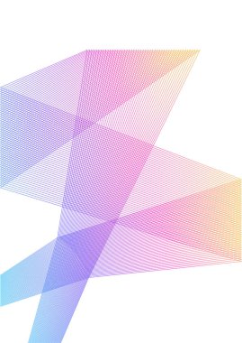 Tasarım elemanı kıvrımlı keskin köşeler birçok çizgi sallıyor. Beyaz arka planda soyut dikey kırık çizgiler izole edildi. Yaratıcı çizgi sanatı. Vektör illüstrasyon EPS 10. Harman Aracı kullanılarak oluşturulan renk çizgisi