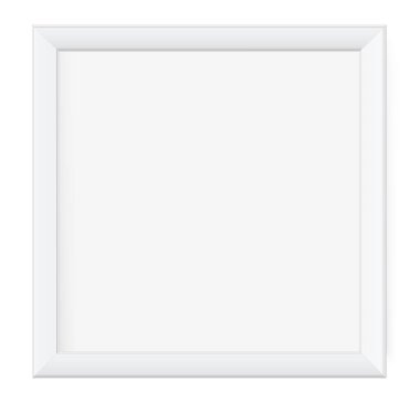 Şeffaf arkaplanda gölgesi olan kare çerçeve tasarımı sunumu. İzole edilmiş boş masa vektörü illüstrasyonu üzerinde 3B Pankart Duruşu Fotoğraf, resim ve metin tanıtımı için EPS 10