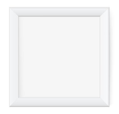 Şeffaf arkaplanda gölgesi olan kare çerçeve tasarımı sunumu. İzole edilmiş boş masa vektörü illüstrasyonu üzerinde 3B Pankart Duruşu Fotoğraf, resim ve metin tanıtımı için EPS 10