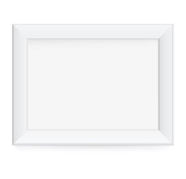 Şeffaf arkaplanda gölgesi olan kare çerçeve tasarımı sunumu. İzole edilmiş boş masa vektörü illüstrasyonu üzerinde 3B Pankart Duruşu Fotoğraf, resim ve metin tanıtımı için EPS 10