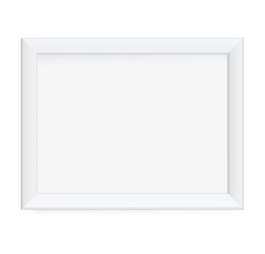 Şeffaf arkaplanda gölgesi olan kare çerçeve tasarımı sunumu. İzole edilmiş boş masa vektörü illüstrasyonu üzerinde 3B Pankart Duruşu Fotoğraf, resim ve metin tanıtımı için EPS 10