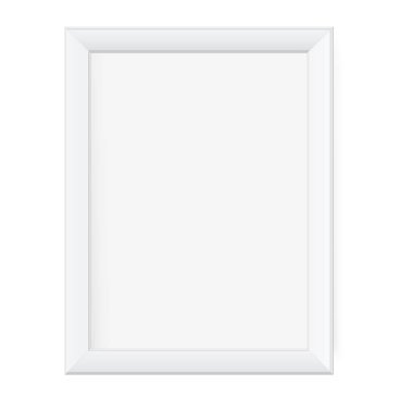 Şeffaf arkaplanda gölgesi olan kare çerçeve tasarımı sunumu. İzole edilmiş boş masa vektörü illüstrasyonu üzerinde 3B Pankart Duruşu Fotoğraf, resim ve metin tanıtımı için EPS 10