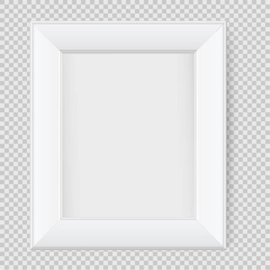 Şeffaf arkaplanda gölgesi olan kare çerçeve tasarımı sunumu. İzole edilmiş boş masa vektörü illüstrasyonu üzerinde 3B Pankart Duruşu Fotoğraf, resim ve metin tanıtımı için EPS 10