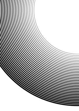 Beyaz siyah renk. Doğrusal arkaplan. Tasarım elemanları. Bir sürü gri çizgi dalgası. Koruyucu katman banknotlar, sertifika şablonu. İnceden kalın EPS10 'a farklı kalınlıkta vektör çizgileri