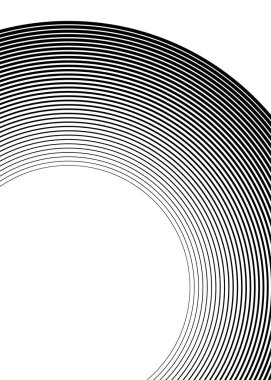 Beyaz siyah renk. Doğrusal arkaplan. Tasarım elemanları. Bir sürü gri çizgi dalgası. Koruyucu katman banknotlar, sertifika şablonu. İnceden kalın EPS10 'a farklı kalınlıkta vektör çizgileri