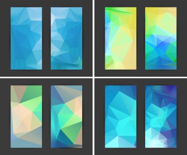 Tasarım elemanları sunum şablonu. Dikey pankart renk arkaplanı, arkaplan ışık efekti ayarlayın. Web pankartı şablonu, kartvizit düzeni, web sitesi ögesi için vektör illüstrasyonu EPS 10