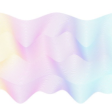 Yumuşak gökkuşağı rengi. Doğrusal arkaplan. Tasarım elemanları. Poligonal çizgiler. Guilloche. Banknotlar, diplomalar ve sertifikalar için koruyucu katman. Vektör illüstrasyonu EPS 10