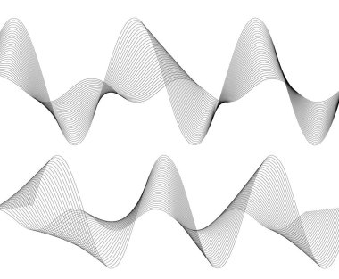 Renkli çizgilerin dalgası. Beyaz arka planda soyut dalgalı çizgiler izole edilmiş. Yaratıcı çizgi sanatı. Vektör illüstrasyon EPS 10. Karıştırma Aracı kullanılarak dizayn ögeleri oluşturuldu. Eğik düz bant