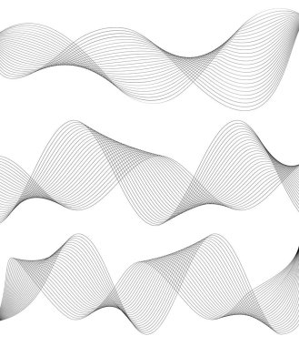Renkli çizgilerin dalgası. Beyaz arka planda soyut dalgalı çizgiler izole edilmiş. Yaratıcı çizgi sanatı. Vektör illüstrasyon EPS 10. Karıştırma Aracı kullanılarak dizayn ögeleri oluşturuldu. Eğik düz bant