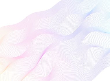 Tasarım elemanları. Bir sürü gri çizgi dalgası. Beyaz arka planda soyut dalgalı çizgiler izole edildi. Yaratıcı çizgi sanatı. Vektör illüstrasyon EPS 10. Harman Aracı kullanılarak oluşturulan çizgilerle renkli parlak dalgalar