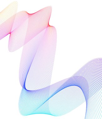 Tasarım elemanları. Bir sürü çizgi dalgası. Beyaz arka planda soyut dalgalı çizgiler izole edildi. Yaratıcı çizgi sanatı. Vektör illüstrasyon EPS 10. Harmanlama Aracı kullanılarak oluşturulan çizgilerle renkli dalgalar