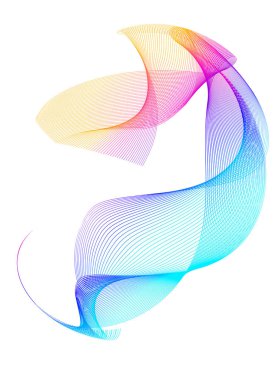 Tasarım elemanları. Bir sürü çizgi dalgası. Beyaz arka planda soyut dalgalı çizgiler izole edildi. Yaratıcı çizgi sanatı. Vektör illüstrasyon EPS 10. Harmanlama Aracı kullanılarak oluşturulan çizgilerle renkli dalgalar