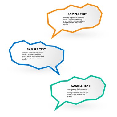 Açık renk kenarlı bilgi tasarımı, beyaz arkaplanda izole edilmiş iletişim baloncukları. Eps 10 'un vektör soyut çizimi. Tema tatili, Cadılar Bayramı, parti, mutluluk, sağlık