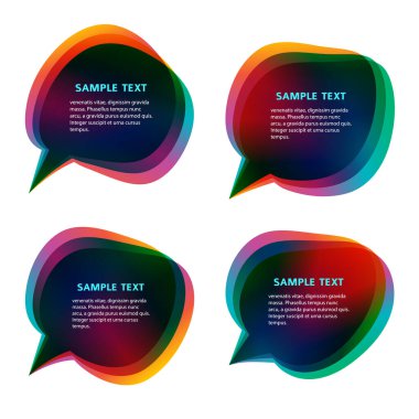 Açık renk kenarlı bilgi tasarımı, beyaz arkaplanda izole edilmiş iletişim baloncukları. Eps 10 'un vektör soyut çizimi. Tema tatili, Cadılar Bayramı, parti, mutluluk, sağlık