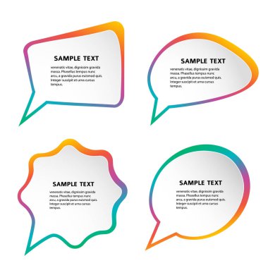 Açık renk kenarlı bilgi tasarımı, beyaz arkaplanda izole edilmiş iletişim baloncukları. Eps 10 'un vektör soyut çizimi. Tema tatili, Cadılar Bayramı, parti, mutluluk, sağlık