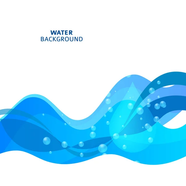 Frescura Tema Natural Fondo Agua Dulce Color Azul Elementos Diseño — Vector de stock