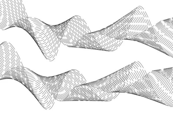 Элементы Дизайна Волна Многих Серых Линий Абстрактные Волнистые Полосы Белом — стоковый вектор