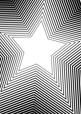 Tasarım ögeleri sembolü. Düzenlenebilir simge - siluet yıldızı, beyaz arkaplanda izole. İnce ve kalın ana hatlardan farklı çizgiler çizer. Vektör illüstrasyonu, Harmanlama Aracı kullanılarak oluşturulan 10 çizgiden oluşur.