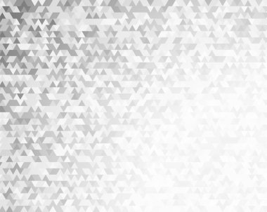 Modern üçgenler gri eğimli arkaplan. Yer iletisi için empoze edilmiş renk doygunluğu ve geometrik mozaik biçimi. Sunum şablonu için vektör illüstrasyonu EPS 10