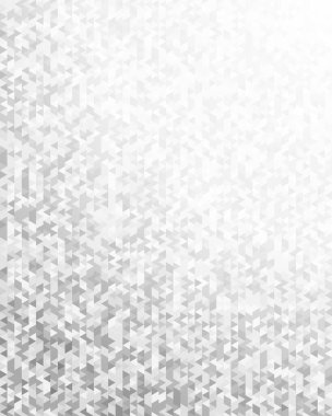 Modern üçgenler gri eğimli arkaplan. Yer iletisi için empoze edilmiş renk doygunluğu ve geometrik mozaik biçimi. Sunum şablonu için vektör illüstrasyonu EPS 10