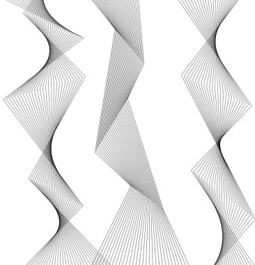 Tasarım elemanı kıvrımlı keskin köşeler birçok çizgi sallıyor. Beyaz arka planda soyut dikey kırık çizgiler izole edildi. Yaratıcı çizgi sanatı. Vektör illüstrasyon EPS 10. Harman Aracı kullanılarak oluşturulan renk çizgisi