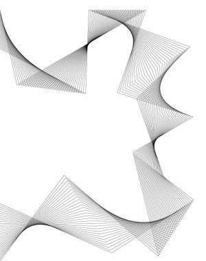 Tasarım elemanları. Bir sürü gri çizgi dalgası. Beyaz arka planda soyut dalgalı çizgiler izole edildi. Yaratıcı çizgi sanatı. Vektör illüstrasyon EPS 10. Harman Aracı kullanılarak oluşturulan çizgilerle renkli parlak dalgalar.