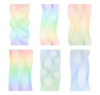 Tasarım elemanları. Bir sürü gri çizgi dalgası. Beyaz arka planda soyut dalgalı çizgiler izole edildi. Yaratıcı çizgi sanatı. Vektör illüstrasyon EPS 10. Harman Aracı kullanılarak oluşturulan çizgilerle renkli parlak dalgalar.