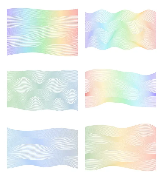 Eléments Design Vague Nombreuses Lignes Grises Rayures Ondulées Abstraites Sur — Image vectorielle