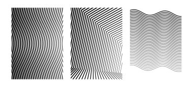 Doğrusal arkaplan. Tasarım elemanları. Poligonal çizgiler. Banknotlar için koruyucu katman, sertifika şablonu. İnceden kalın EPS 10 'a farklı kalınlıklarda vektör vektör çizgileri