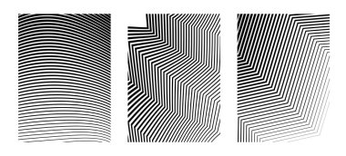 Doğrusal arkaplan. Tasarım elemanları. Poligonal çizgiler. Banknotlar için koruyucu katman, sertifika şablonu. İnceden kalın EPS 10 'a farklı kalınlıklarda vektör vektör çizgileri