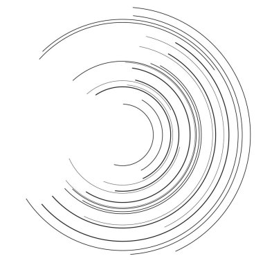 Tasarım elemanları. Halka daire zarif çerçeve kenarı. Beyaz arka plandaki soyut dairesel logo elemanı izole edildi. Yaratıcı sanat. Yeni ürün tanıtımı için vektör illüstrasyon EPS 10 dijital