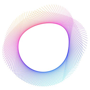 Tasarım elemanları. Bir sürü mor çizgi çemberi dalgası. Beyaz arka planda soyut dalgalı çizgiler izole edildi. Vektör illüstrasyon EPS 10. Harmanlama Aracı kullanılarak oluşturulan çizgilerle renkli dalgalar