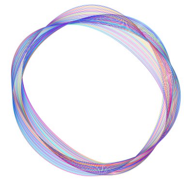 Tasarım elemanları. Bir sürü mor çizgi çemberi dalgası. Beyaz arka planda soyut dalgalı çizgiler izole edildi. Vektör illüstrasyon EPS 10. Harmanlama Aracı kullanılarak oluşturulan çizgilerle renkli dalgalar