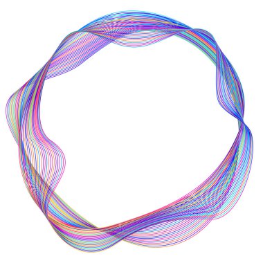 Tasarım elemanları. Bir sürü mor çizgi çemberi dalgası. Beyaz arka planda soyut dalgalı çizgiler izole edildi. Vektör illüstrasyon EPS 10. Harmanlama Aracı kullanılarak oluşturulan çizgilerle renkli dalgalar