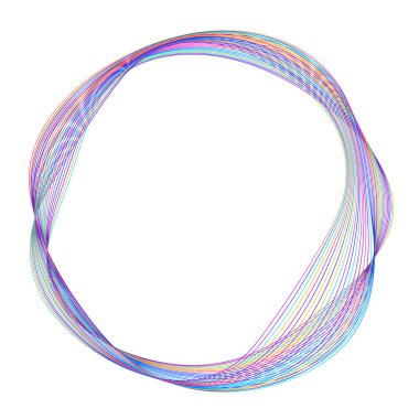 Tasarım elemanları. Bir sürü mor çizgi çemberi dalgası. Beyaz arka planda soyut dalgalı çizgiler izole edildi. Vektör illüstrasyon EPS 10. Harmanlama Aracı kullanılarak oluşturulan çizgilerle renkli dalgalar