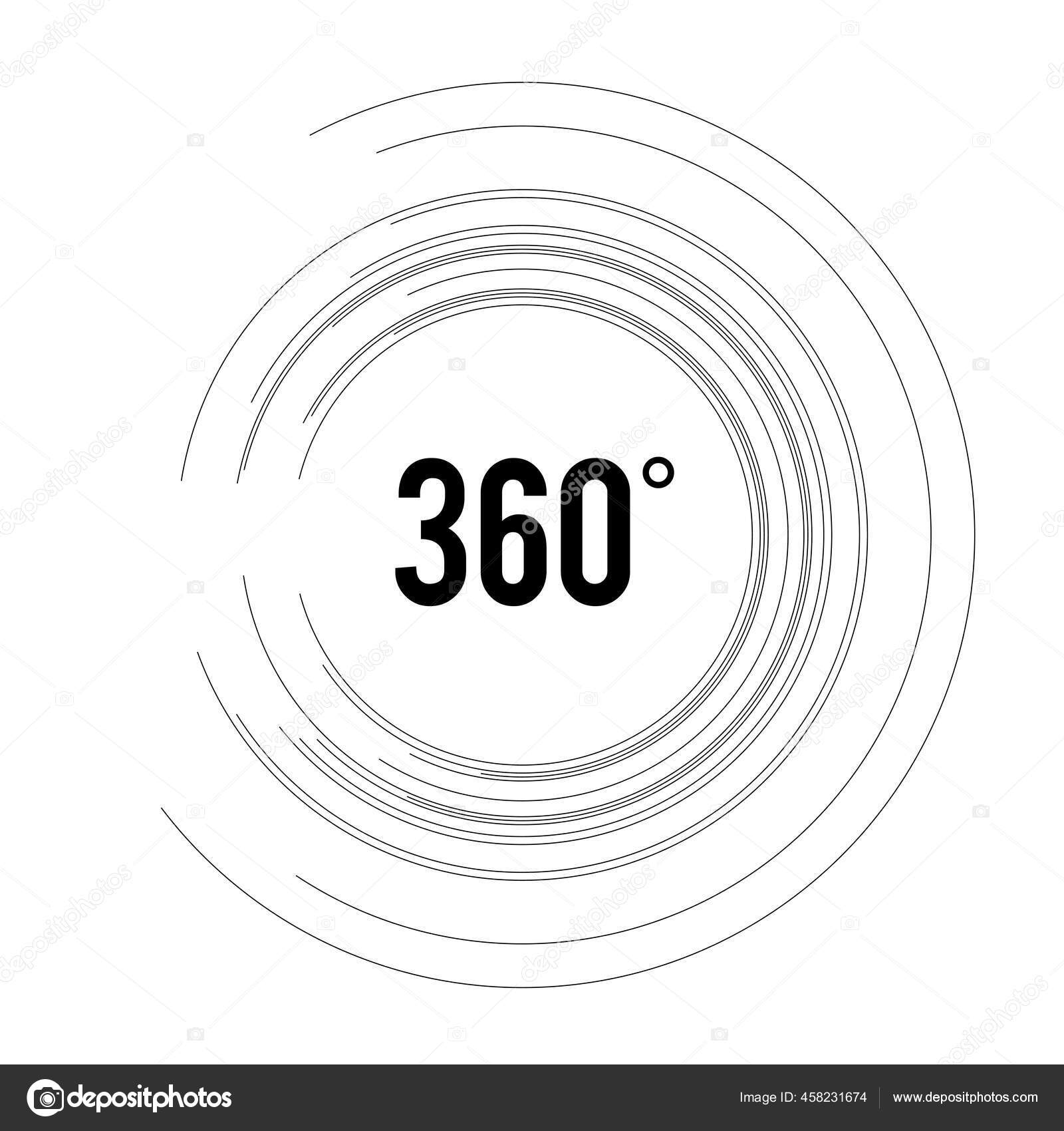 角度360度标志图标几何数学符号完全轮换设计元素弯曲了许多条纹白色背景上的圆形标识元素被隔离矢量图解eps 图库矢量图像 C Silvercircle