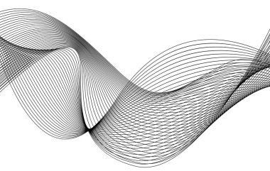 Renkli çizgilerin dalgası. Beyaz arka planda soyut dalgalı çizgiler izole edilmiş. Yaratıcı çizgi sanatı. Vektör illüstrasyon EPS 10. Karıştırma Aracı kullanılarak dizayn ögeleri oluşturuldu. Eğik düz bant