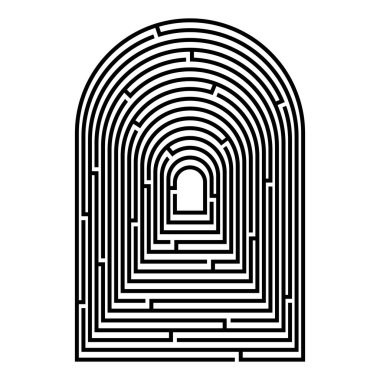 Soyut vektör arkaplan tasarım elementleri - labirent mozaik dokusu. Psikoloji, yaratıcı problem çözme, mantıksal düşünme, insan ilişkileri, anahtar deliği sembolüyle çember labirent oyunu.