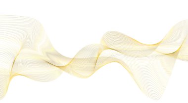 Tasarım elemanları. Parlak çizgilerin dalgası. Beyaz arka planda soyut parlak dalgalı çizgiler izole edildi. Yaratıcı çizgi sanatı. Düğün davetiyesi için vektör illüstrasyon EPS 10 sanat deco biçimi