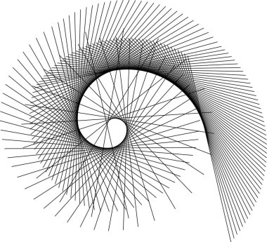 Büküm çizgilerinin beyaz arka planında soyut spiral siyah tasarım elemanı. Vector Illustration zarif kartvizit, broşür, broşür, afiş için 10 pound. Altın oran geleneksel oran