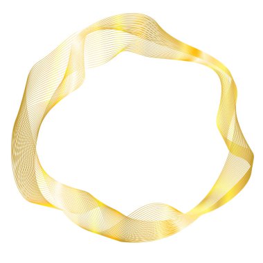 Tasarım elemanları. Bir sürü parıltılı çizgi çemberi dalgası. Beyaz arka planda soyut parlak dalgalı çizgiler izole edildi. Vektör illüstrasyon EPS 10. Harmanlama Aracı kullanılarak oluşturulan çizgilerle parlayan dalgalar