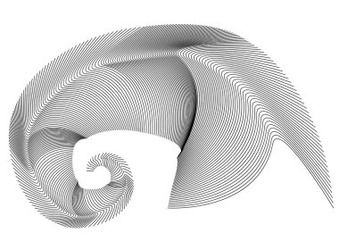 Büküm çizgilerinin beyaz arka planında soyut spiral siyah tasarım elemanı. Vector Illustration zarif kartvizit, broşür, broşür, afiş için 10 pound. Altın oran geleneksel oran