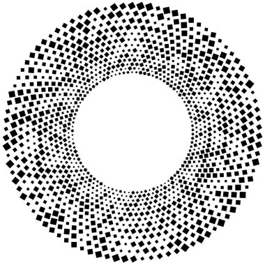 Tasarım ögeleri sembolü. Beyaz arkaplanda düzenlenebilir renk yarım ton çerçeve nokta çember deseni. Vektör illüstrasyonunda siyah rastgele noktalar var. Yarım ton çember noktalarını kullanarak kenarlık simgesini yuvarla textu